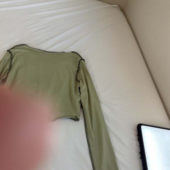 Love J Women's Lace Up Crop Top Beige Size Medium Grunge Goth‎ - Picture 7 of 7